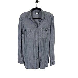 BDG Top Women M Blue Neutral Western Equestrian Retro Classic Preppy Boho 80s